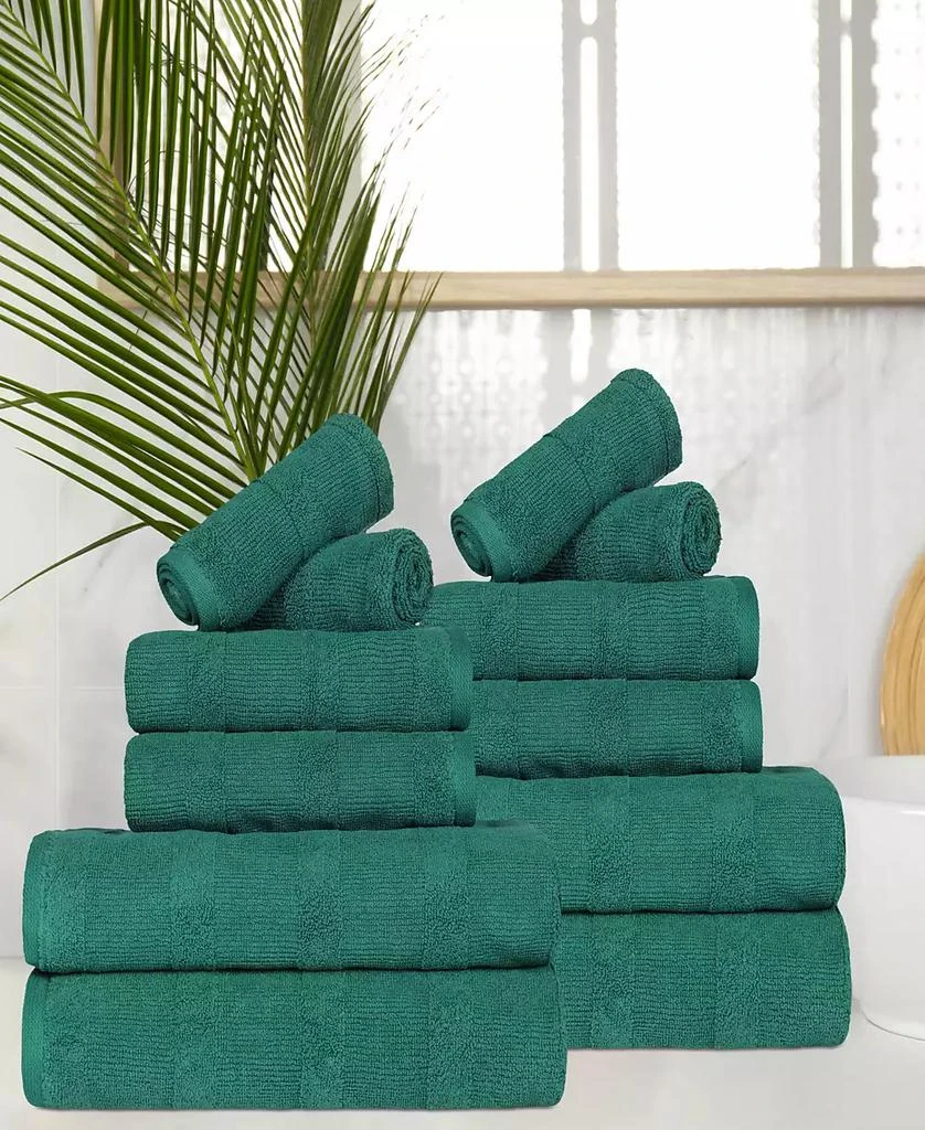 Superior Roma Ribbed Turkish Cotton Quick-Dry Solid Assorted Highly Absorbent Towel 9