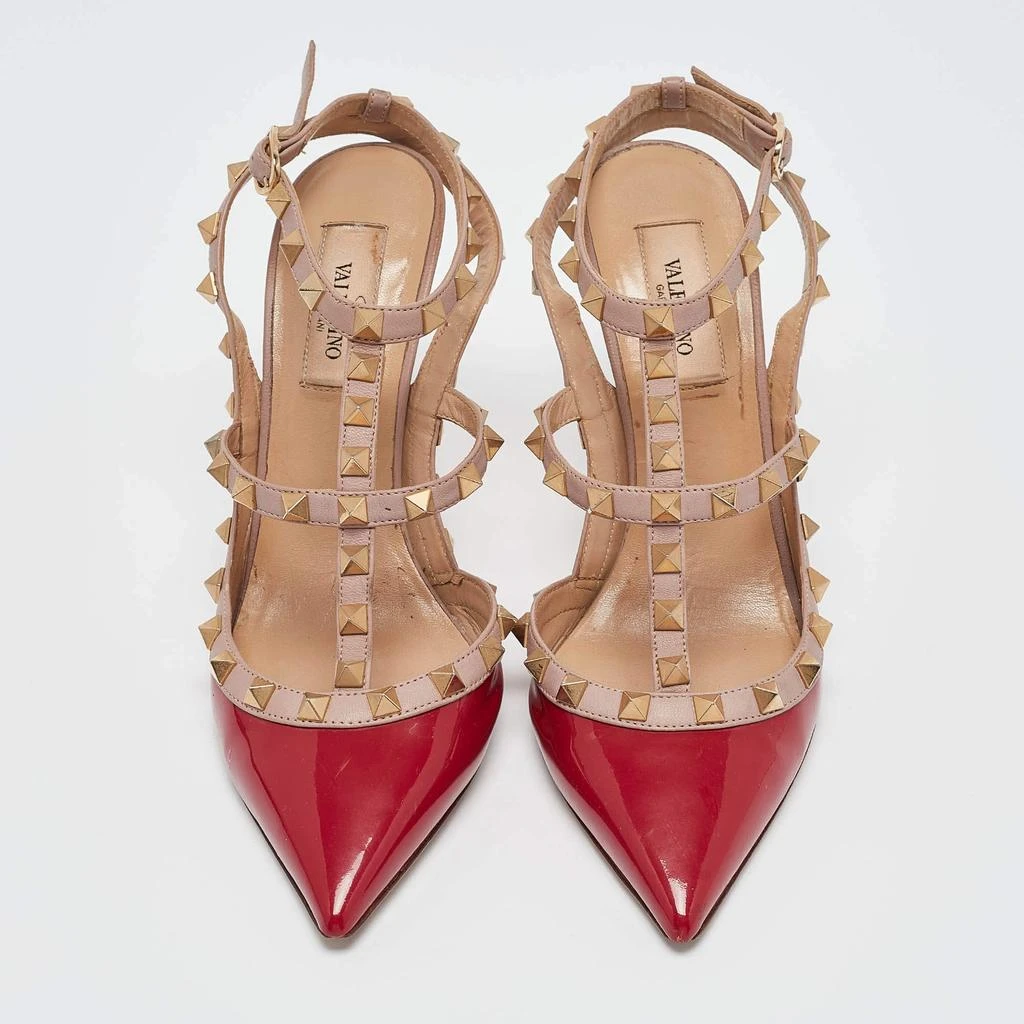 Valentino Valentino Red Patent Leather Rockstud Ankle Strap Pumps Size 37.5 4