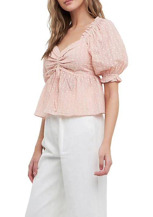Free The Roses The Roses Embroidered Sweetheart Top With Puff Sleeves 3