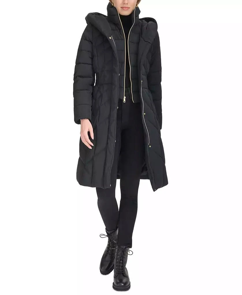 Cole Haan Women's Bibbed Hooded Puffer Coat 8