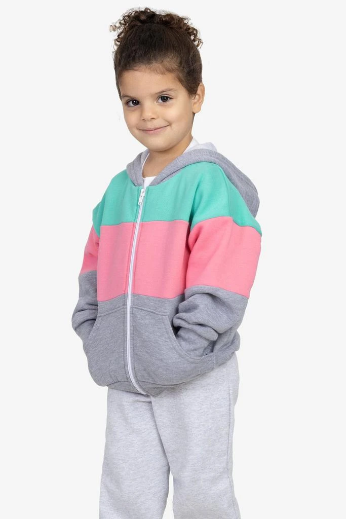 Los Angeles Apparel F1097CB - Kids Flex Fleece Color Block Zip Hoodie 7
