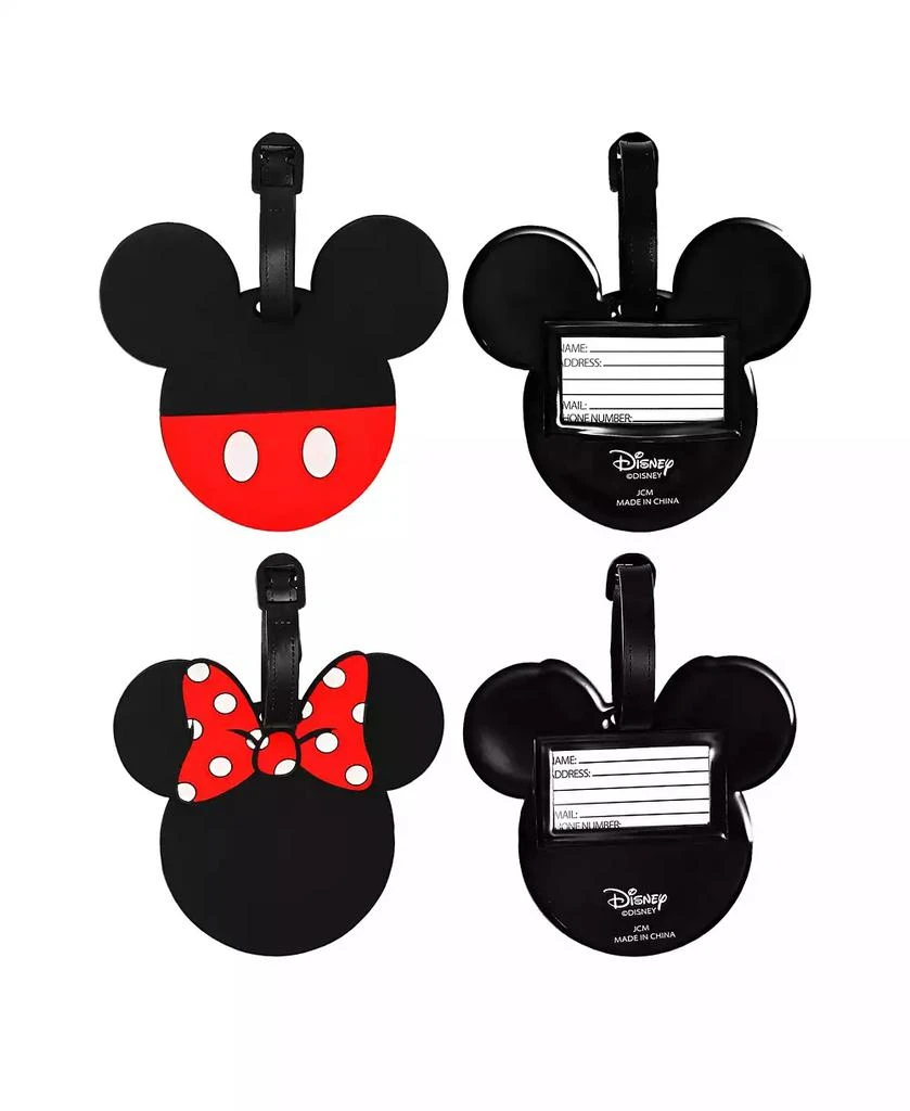 Disney Mickey Mouse and Minnie Mouse Luggage Tags Gifts Mickey and Minnie PVC Travel Tags Gifts - Set of 4 6