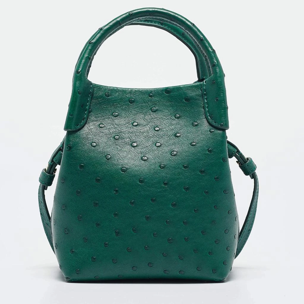 Loro Piana Loro Piana Green Ostrich Micro Bale Bag 4