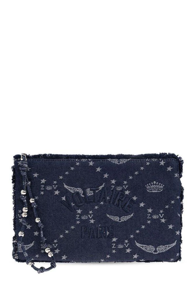 ZADIG 
VOLTAIRE Zadig 
Voltaire Angel Denim Monogram Clutch Bag