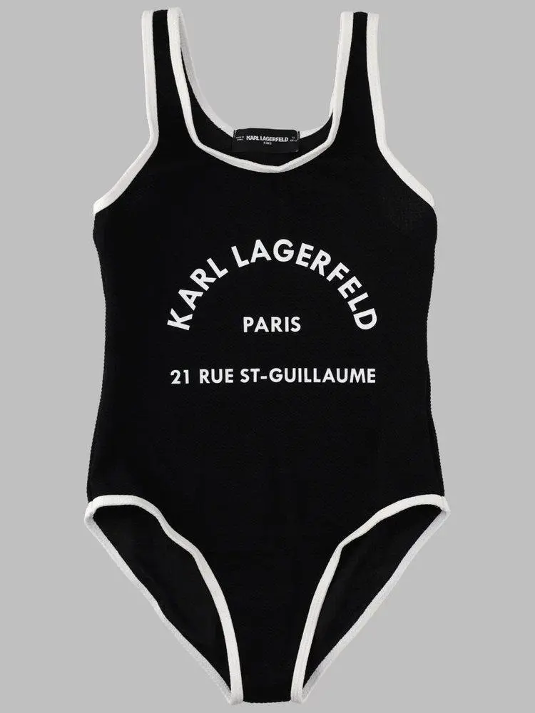 Karl Lagerfeld Paris Karl Lagerfeld Kids Logo One-Piece Beachwear