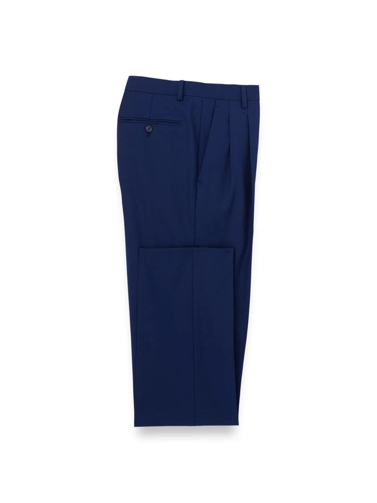 Paul Fredrick Wool Stretch Bengaline Pleated Suit Pants
