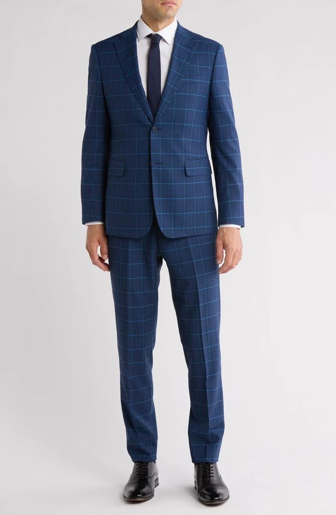 English Laundry Windowpane Blue Mélange Suit