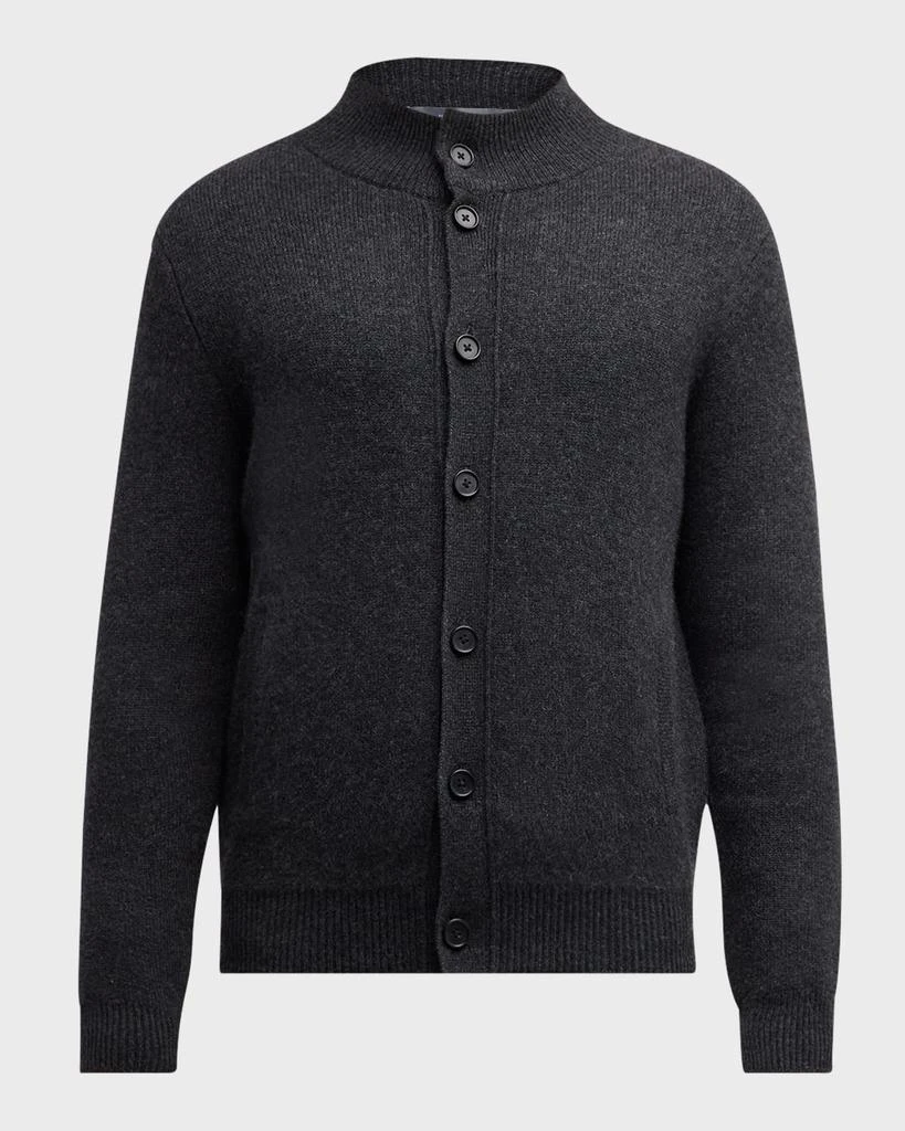 Neiman Marcus Men's Mock Neck Cashmere Cardigan 1