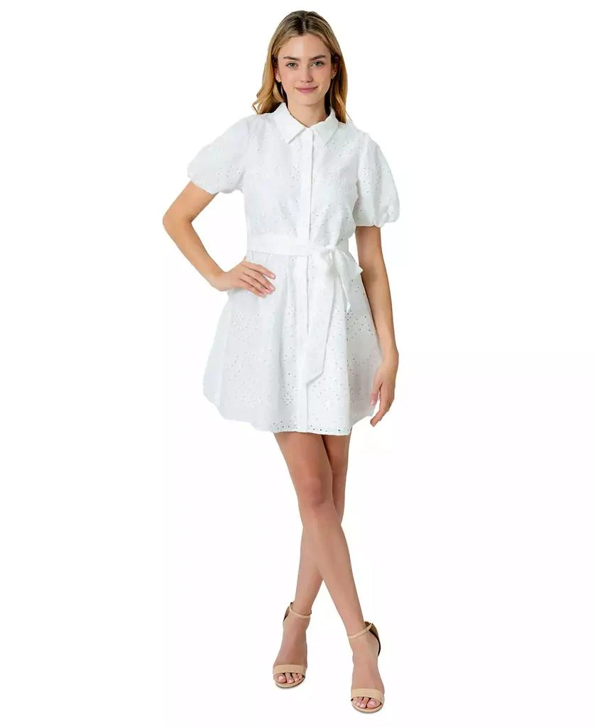 Sam Edelman Women's Eyelet Puff-Sleeve Shirtdress 1