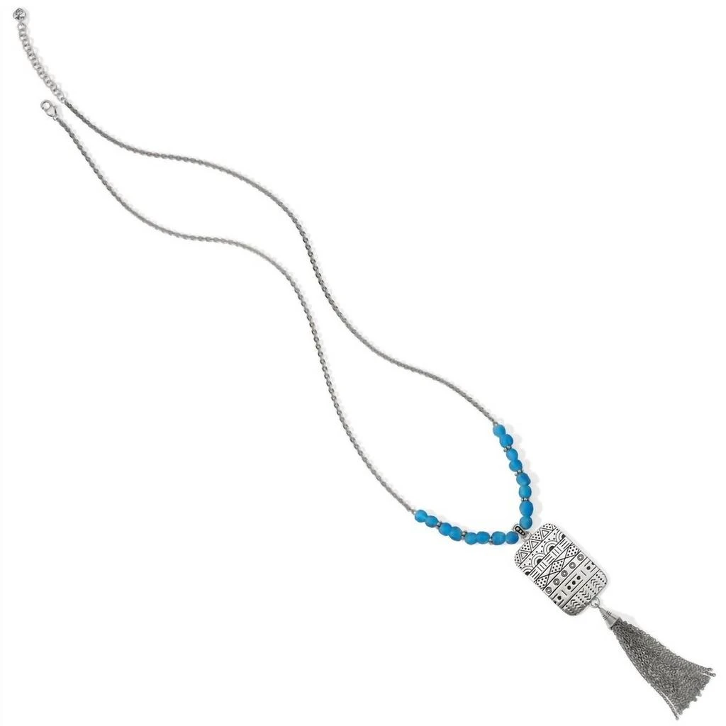 Brighton Women's Africa Stories Etched Beaded Necklace In Blue 4