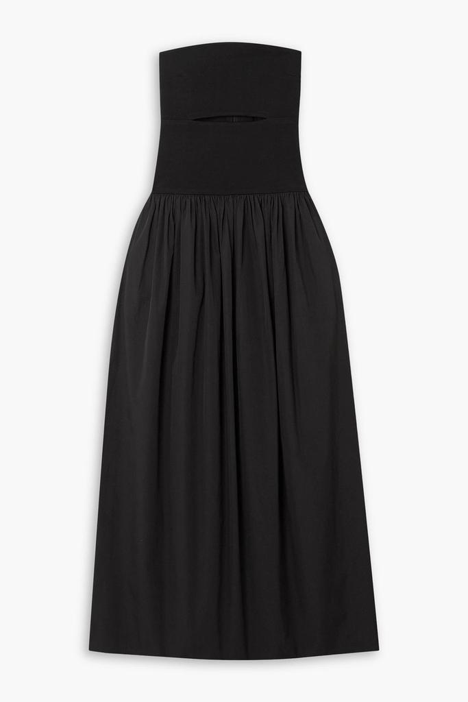 Esse Studios Strapless cutout stretch-knit and cotton-poplin maxi dress