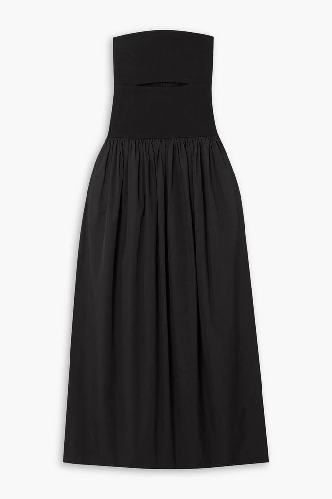 Esse Studios Strapless cutout stretch-knit and cotton-poplin maxi dress 1