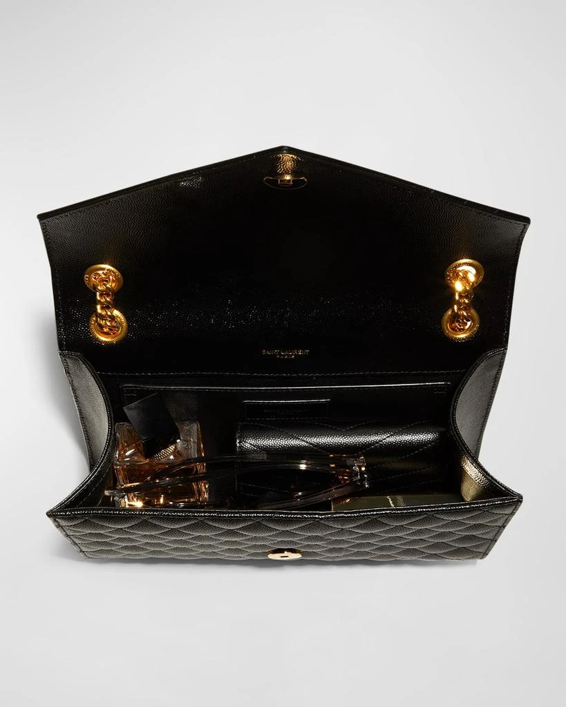 Yves Saint Laurent Envelope Triquilt Medium YSL Shoulder Bag in Grained Leather 7