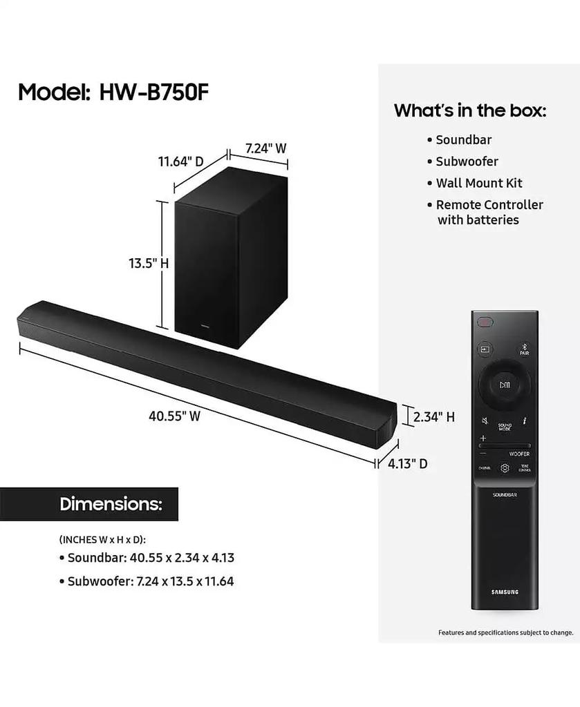 SAMSUNG 5.1 Ch. B-Series Soundbar with Wireless Subwoofer