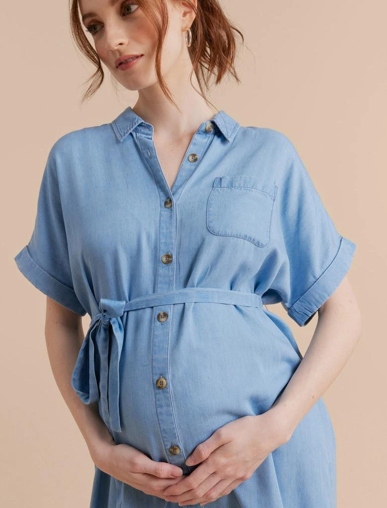 A Pea in the Pod Chambray Maternity Shirt Dress 5