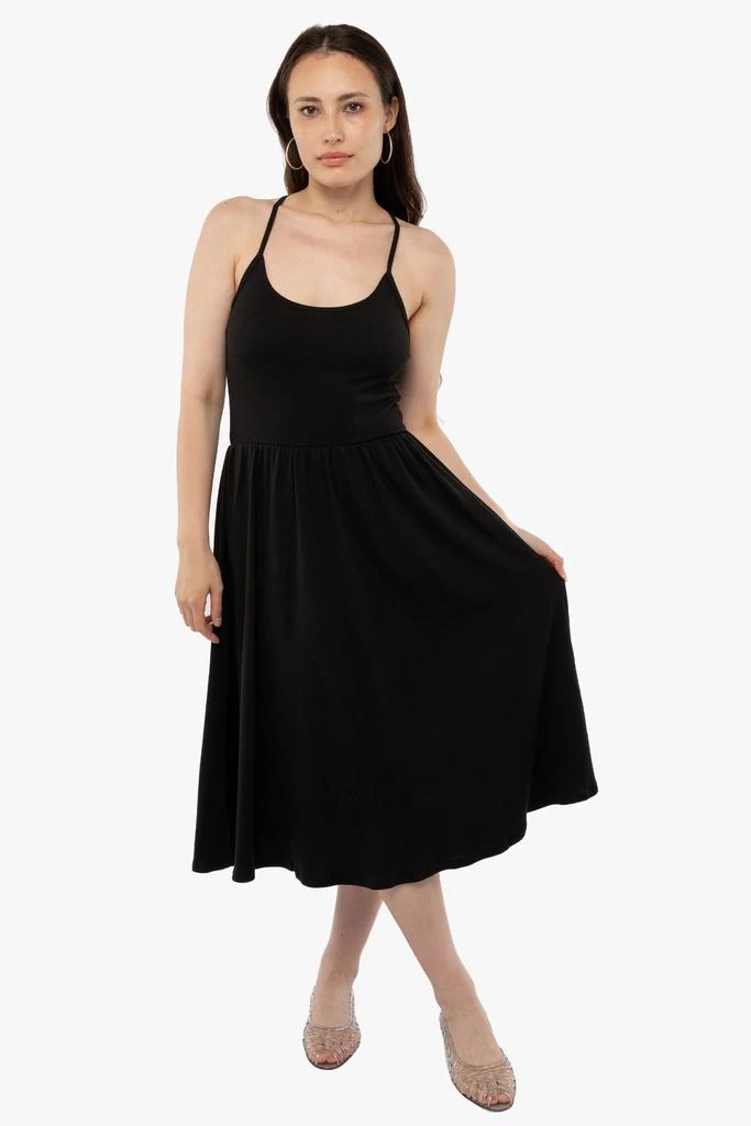 Los Angeles Apparel 43208X - Baby Rib Cross Back Summer Midi Dress 1