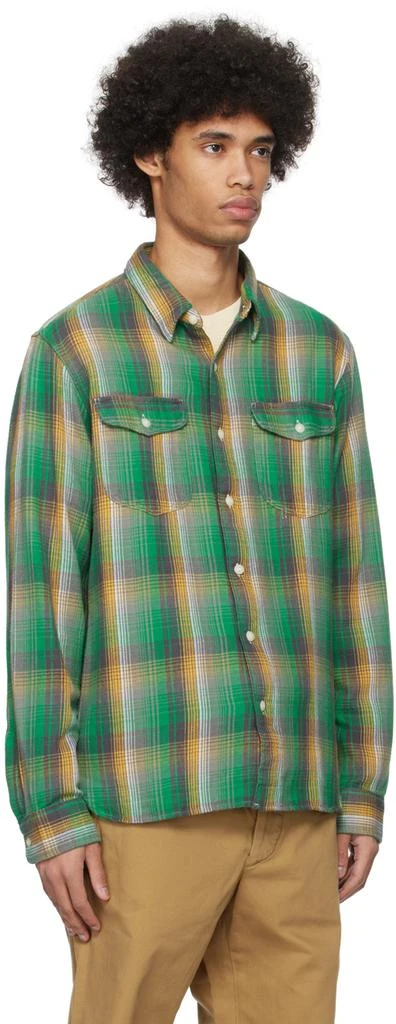 RRL Green & Yellow Plaid Shirt 4