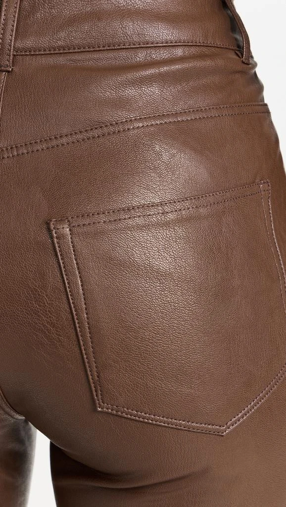 Paige Stella Chestnut Faux Leather Jeans 5
