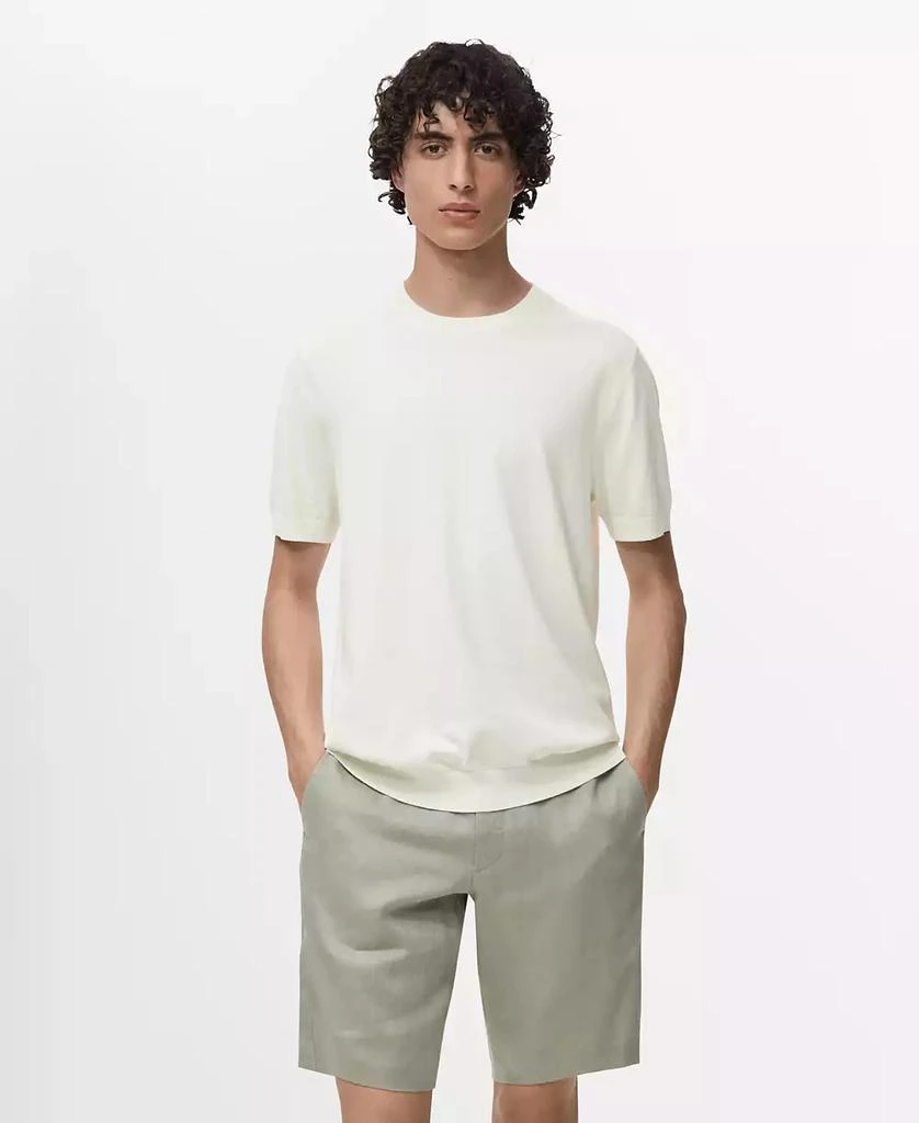 Mango Men's Cotton Fine-Knit T-Shirt 1