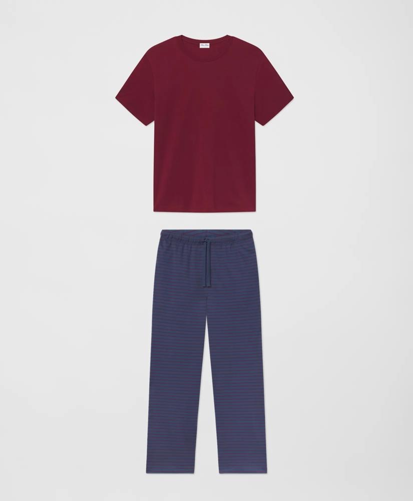 Brooks Brothers Brooks Brothers X LAKE Men
s T-Shirt Pajamas Set in Navy BB#3 Rep Stripe