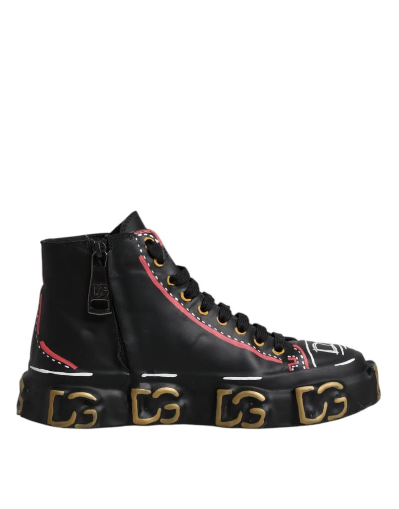 Dolce & Gabbana Leather Logo High Top Sneakers Men's Shoes (Pre-Owned) 1