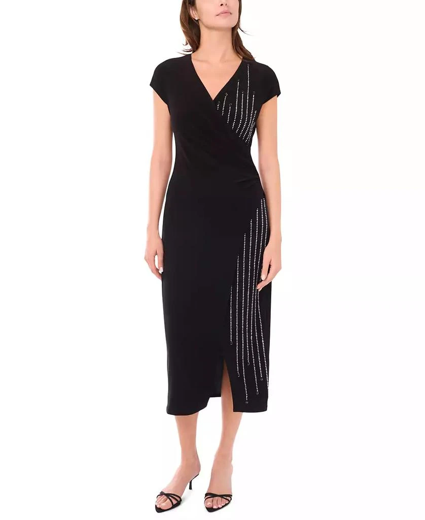 Women's Short Sleeve Surplice and Beaded Front Midi Dress  On Sale Now  with Up to 51% Off | Discover Exclusive Deals & Savings at BeyondStyle   Authentic MSK dress|women's fashion|dresses with