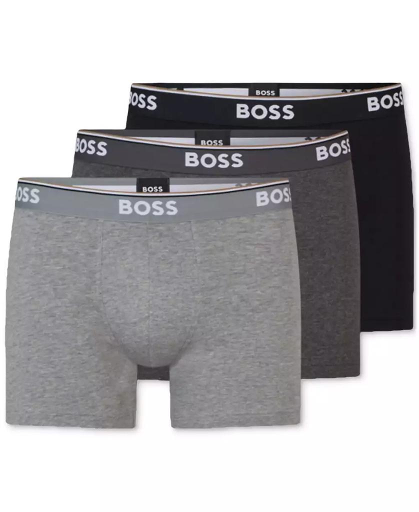 Hugo Boss Men's 3-Pack Power Tipped Logo Waistband Boxer Briefs