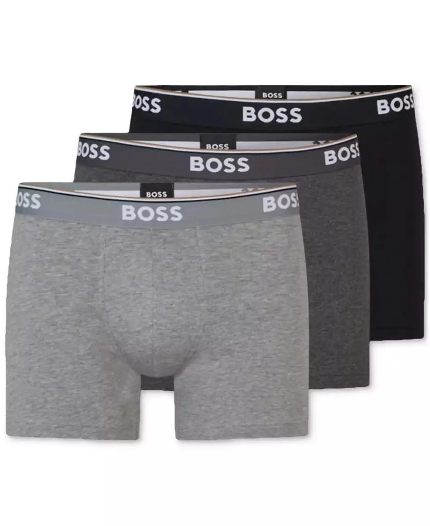 Hugo Boss Men's 3-Pack Power Tipped Logo Waistband Boxer Briefs 1