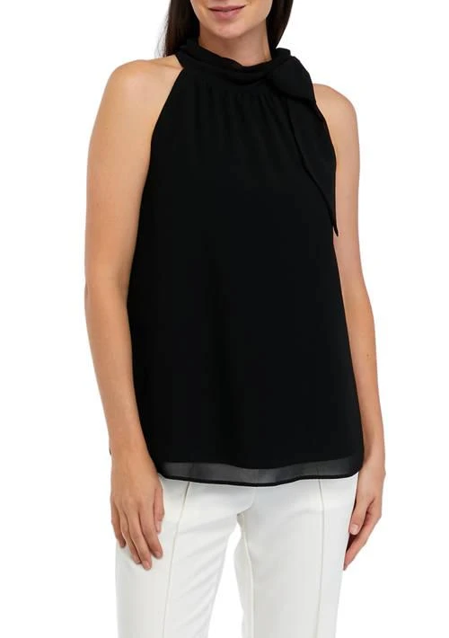 THE LIMITED Limited Womens Sleeveless Tie Halter Neck Top 1
