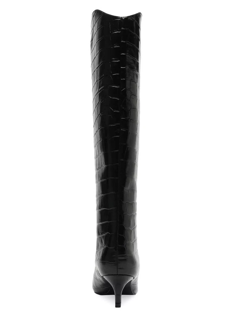 Schutz Maryana 50MM Crocodile-Embossed Wide-Calf Boots 7