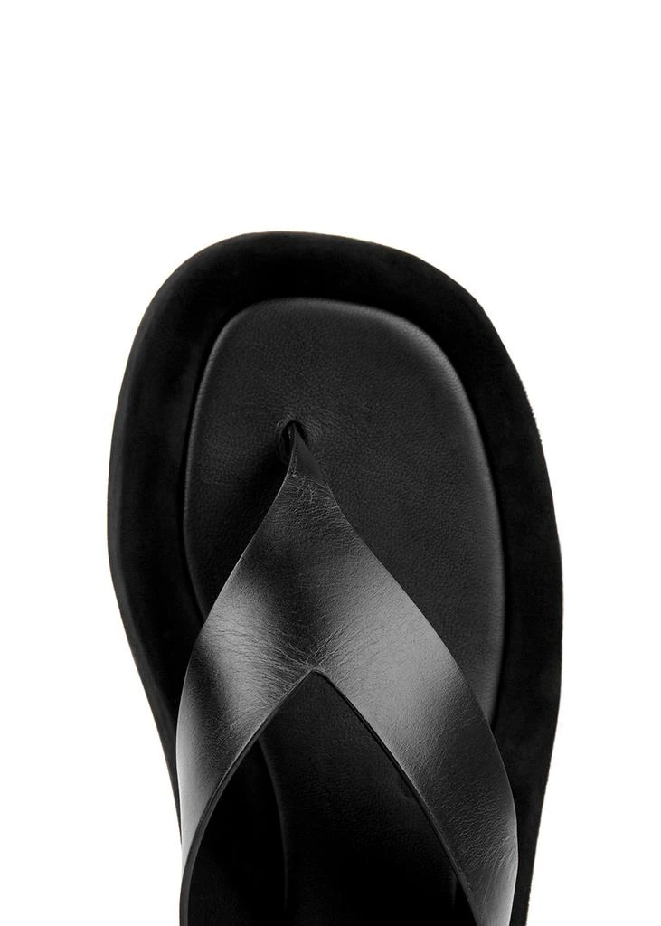 The Row Ginza black leather flip flops 4
