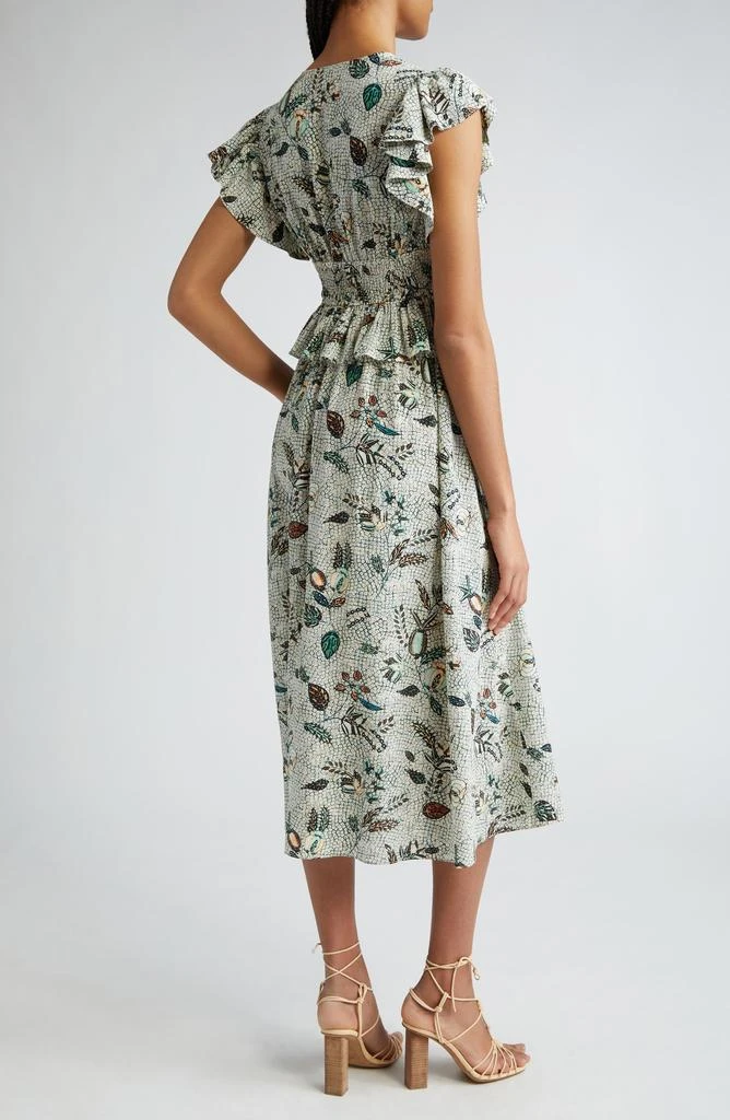 Ulla Johnson Brielle Flutter Sleeve Silk Midi Dress 2