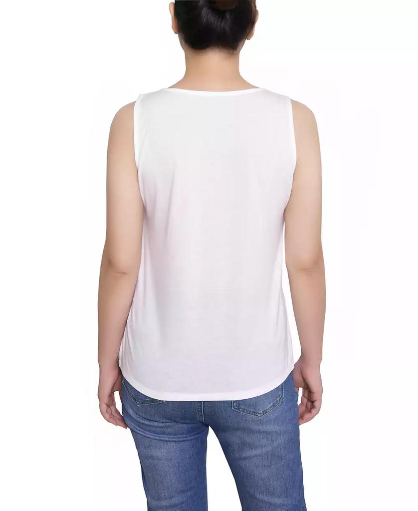 NY Collection Women's Sleeveless V-Neck Blouse