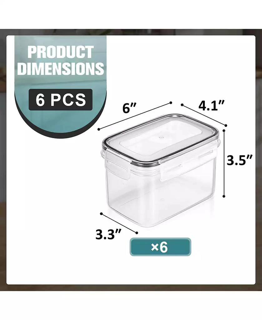 Sorbus 6 Pack (0.8L/27.05 Oz) Airtight Food Storage Containers with Locking Lids, Measuring Spoons 
Labels 6