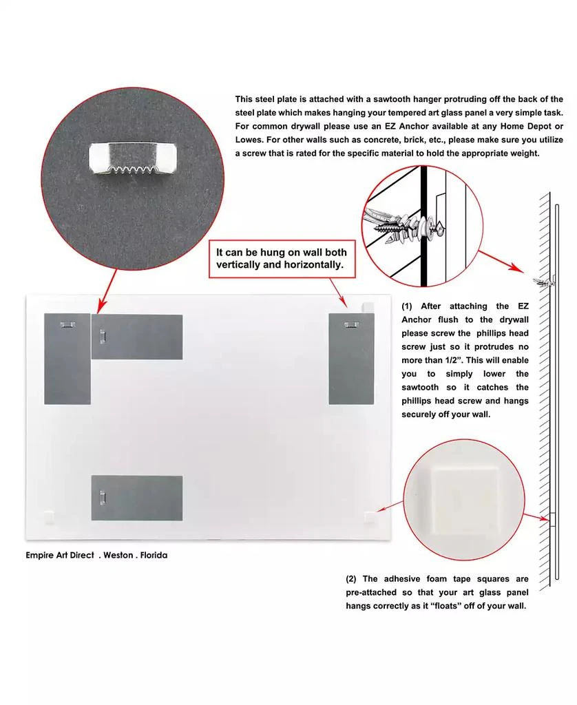 Empire Art Direct 
Castle Court
 Frameless Free Floating Tempered Art Glass Wall Art - 48" x 32

 7