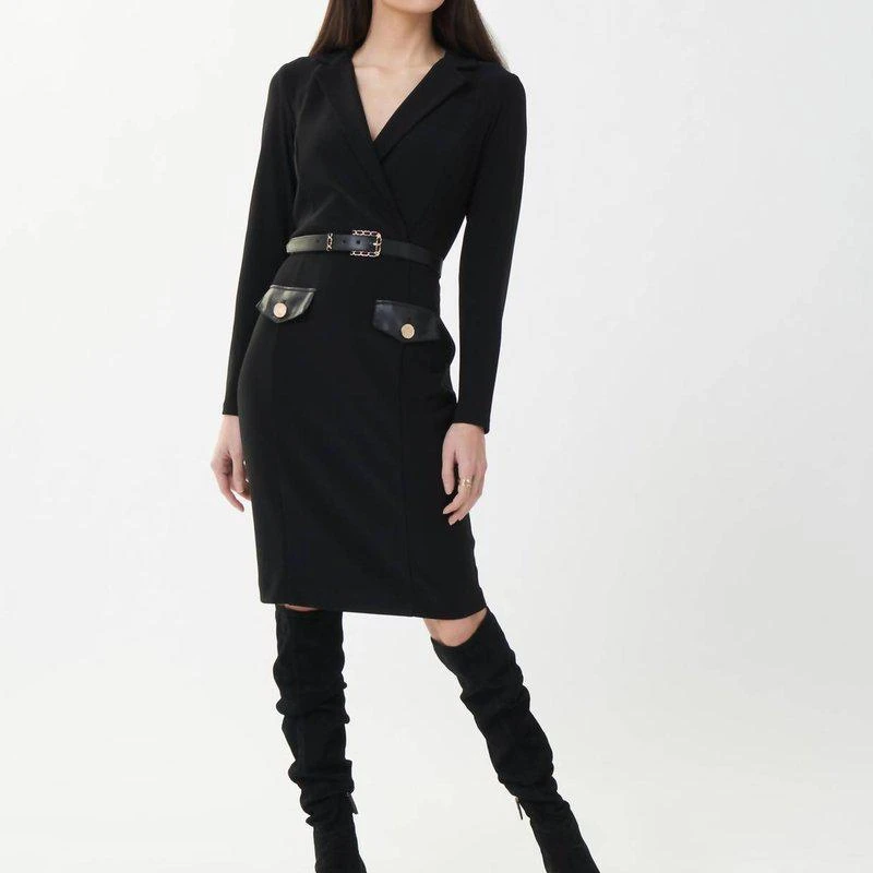 JOSEPH RIBKOFF Black Dress In Black 1
