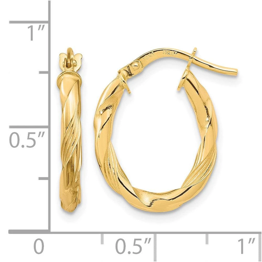 Diamond2Deal 10K Yellow Gold Round Shape Hoop Earrings 4