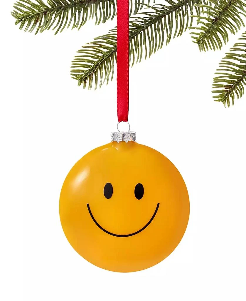 Holiday Lane Retro Holiday Yellow Smiley Face Ornament, Exclusively at Macy's 1