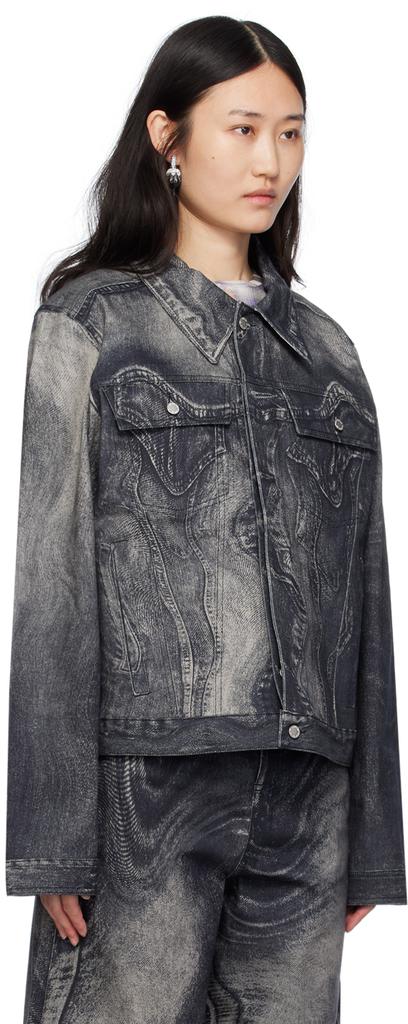 CAMPERLAB Black & Gray Printed Denim Jacket