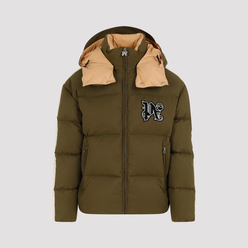 Palm Angels Military Green Cotton Monogram Track Down Jacket 1