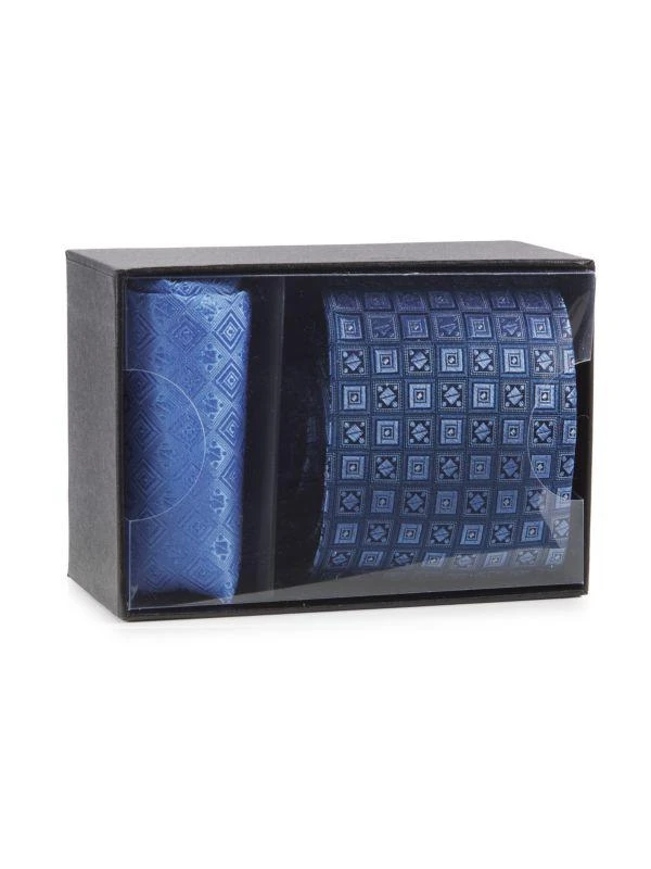 Saks Fifth Avenue 2-Piece Motif Silk Tie & Pocket Square Set 2