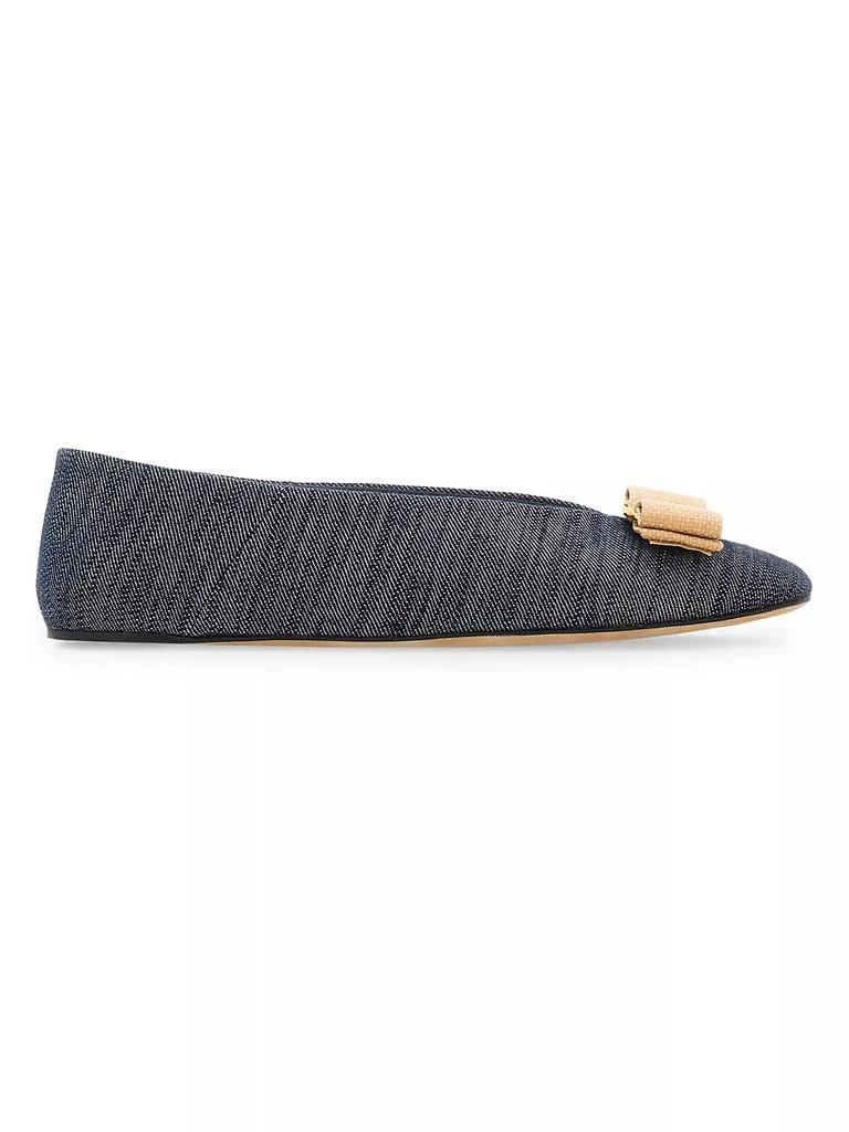 Salvatore Ferragamo Vanna Denim Flats 1