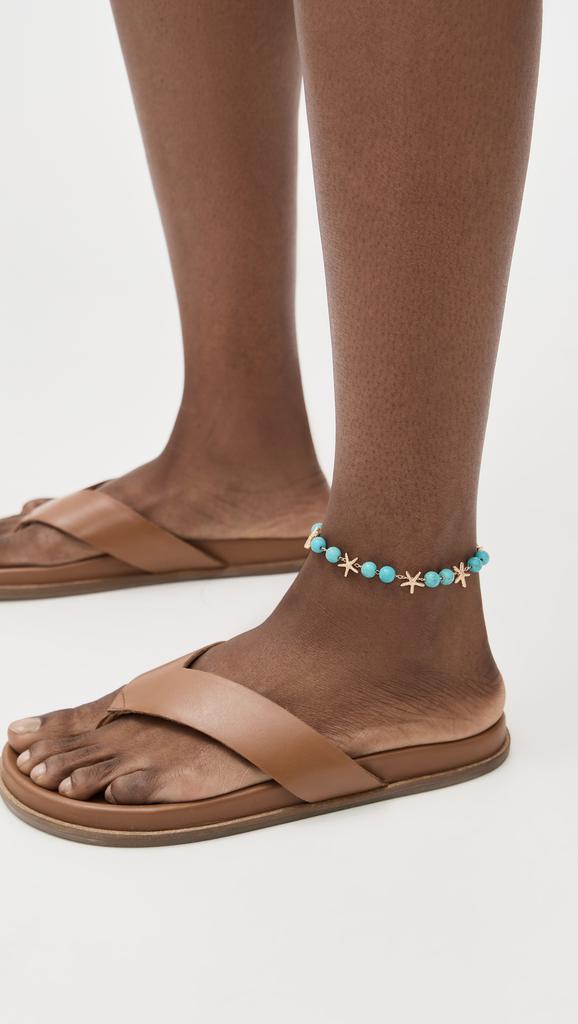 Ettika Jewelry Starfish and Turquoise Beaded Anklet