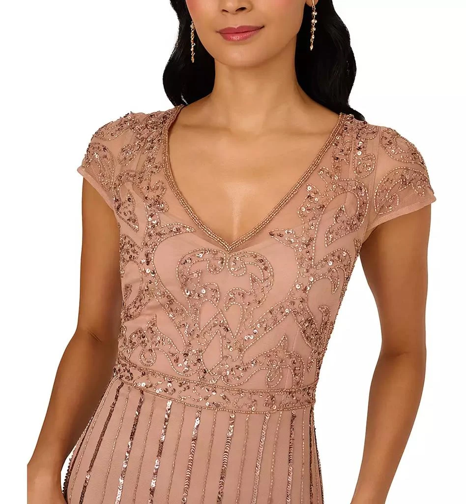 Adrianna Papell Women's Embellished V-Neck Godet Gown - Dresses & Skirts - Free Shipping - BeyondStyle Adrianna Papell Women's Embellished V-Neck Godet Gown - Dresses & Skirts - Free Shipping - BeyondStyle