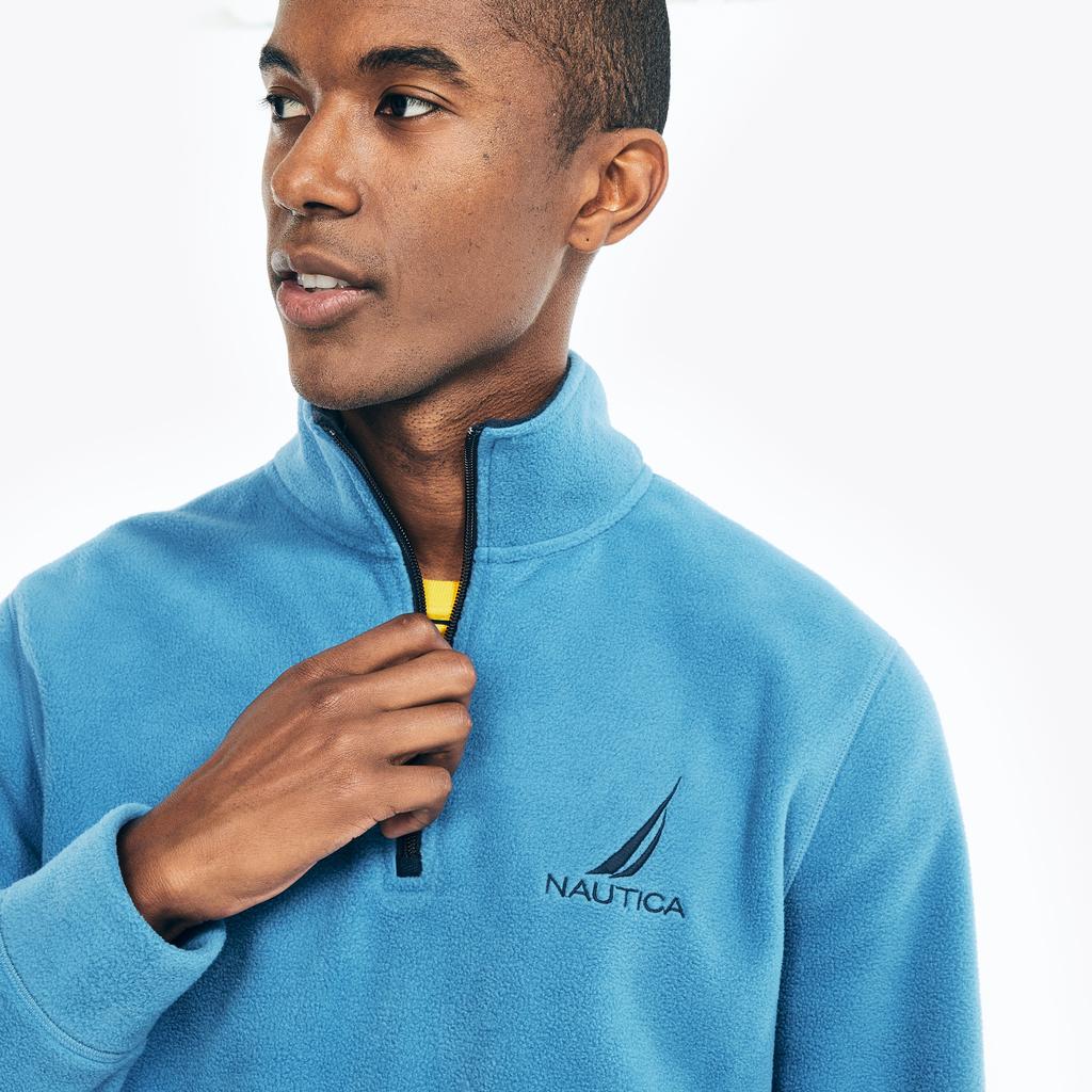Nautica Mens Quarter Zip Nautex Fleece Pullover