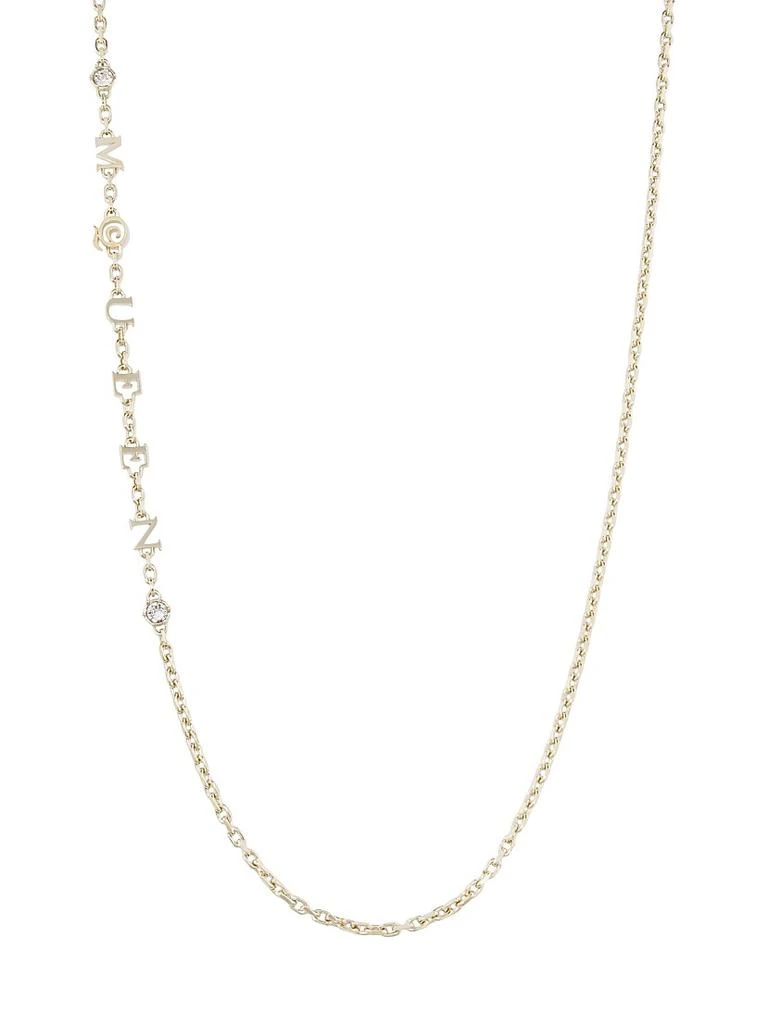 McQueen "McQueen" Goldtone 
Glass Crystal Logo Chain Necklace