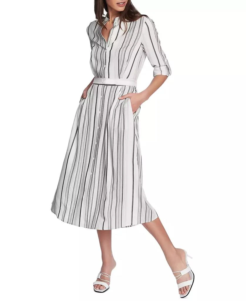 Court & Rowe Women's Stripe Belted Midi Shirt Dress 3