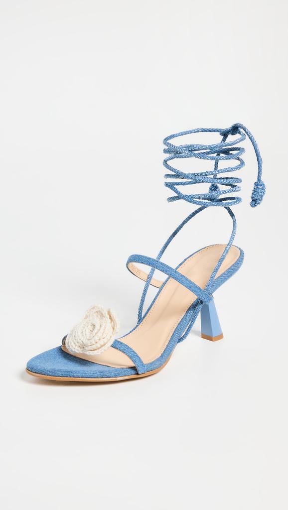 Alohas Kendra Bloom Denim Blue Denim Sandals