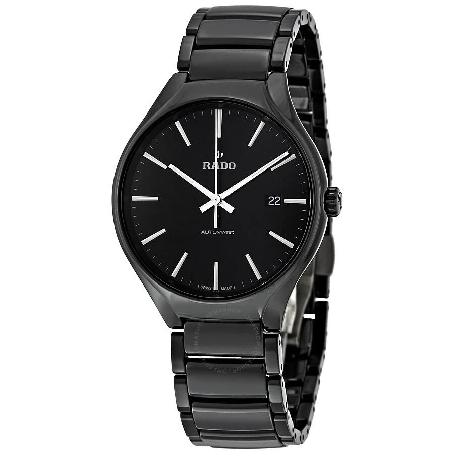 Rado True Automatic Black Dial Black Ceramic Men's Watch R27056152 1