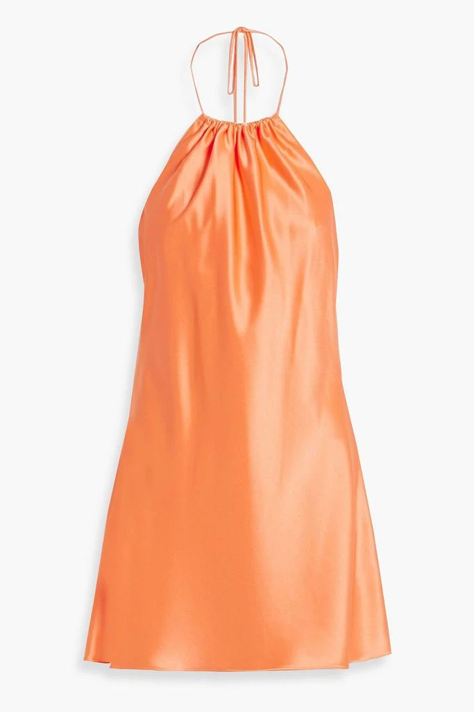 Alice + Olivia Zumi satin halterneck mini dress 1